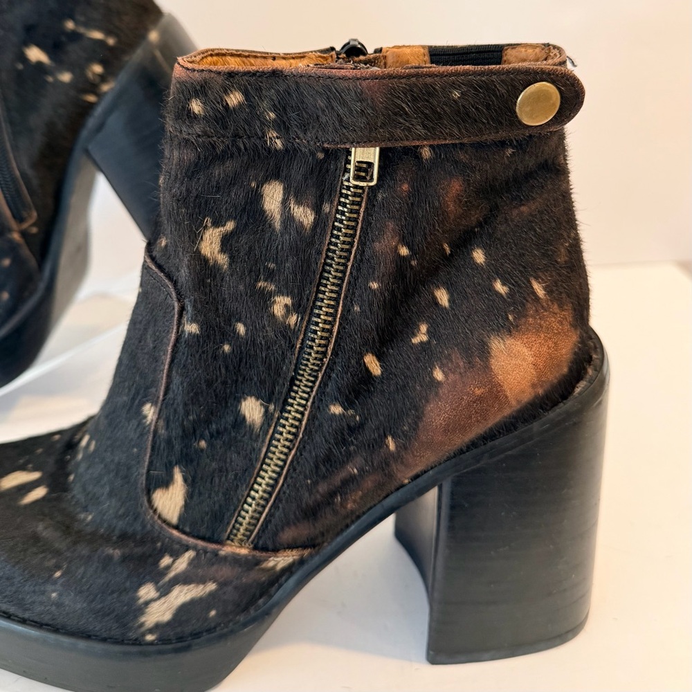 Jeffrey Campbell Havana Last Black and Brown Platform Ankle Boots Size 10 - Picture 6 of 10